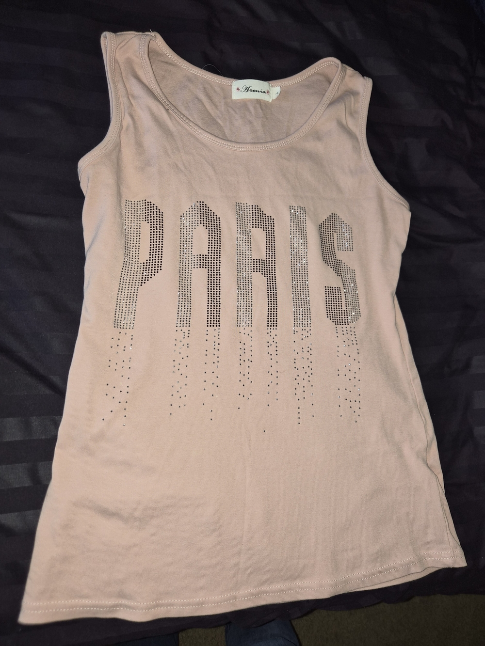 Pink Rhinestone 'PARIS' Tank Top - Picture 4 of 7